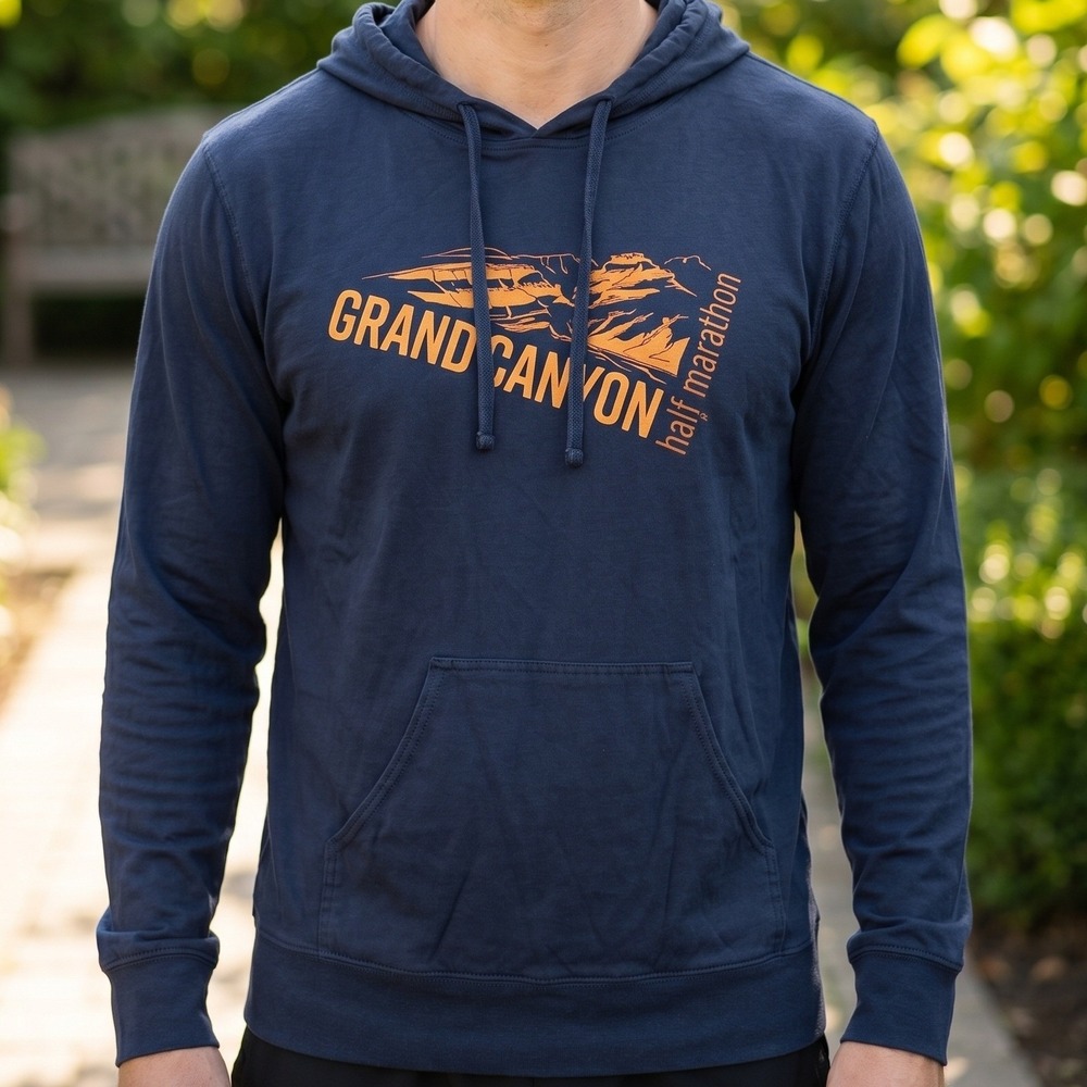 Weimar Grand Canyon Half‎ Marathon Navy Blue Lightweight Graphic Hoodie S 5292